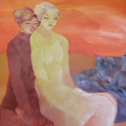 Sisters Confide to Each Other - Paintings