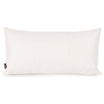 Amanda Erin - Avanti Kidney Pillow, White, Polyester Insert - Change up color themes or add pop to a simple sofa or bedding display by piling up the pillows in a multitude of colors, textures and patterns. This Avanti Pillow features a crisp white color, textured grain and a paneled design to give the look of true leather.