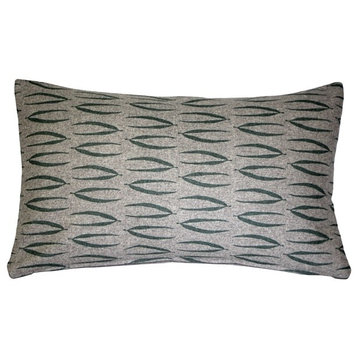 Pillow Decor - Kukamuka Scandinavian Eka Lumbar Rectangular Pillow 12x19, Green