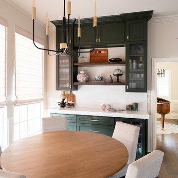 Deep Forest and Stained Oak Transitional Kitchen