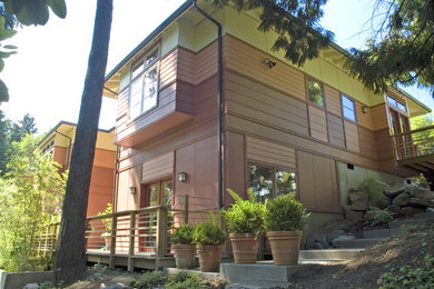 Inspiration for a contemporary exterior home remodel in Portland