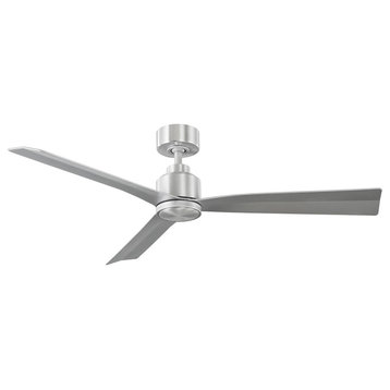 WAC Lighting Clean 54" 3-Blade Ceiling Fan, Remote, Brushed Aluminum