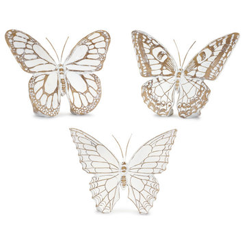 Butterfly, 3-Piece Set, 6.75"Lx5.5"H/7"Lx5.5"H/7.25"Lx5.75"H Resin