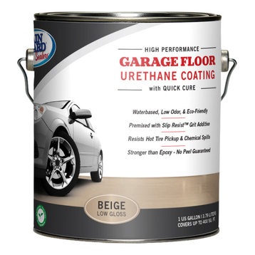 Garage Floor Urethane Coating Pre-Mixed Color, Beige High Gloss, Ready to Use -