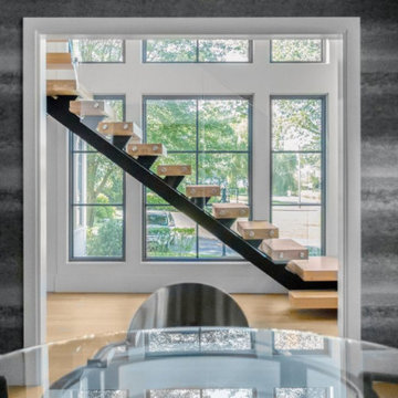 Floating Glass Staircase Home Remodel - Riverside, CT