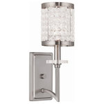 Livex Lighting - Livex Lighting 50561-91 Grammercy - 1 Light Wall Sconce in Grammercy Style - 5 I - Crystal strands strung in a decorative shade desigGrammercy 1 Light Wa Brushed Nickel ClearUL: Suitable for damp locations Energy Star Qualified: n/a ADA Certified: n/a  *Number of Lights: 1-*Wattage:60w Candelabra Base bulb(s) *Bulb Included:No *Bulb Type:Candelabra Base *Finish Type:Brushed Nickel