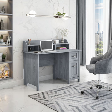 Techni Mobili Classic Office Desk with Storage, Grey