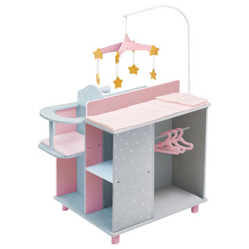 Baby Doll Changing Station with Storage Gray