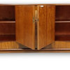 Large Mid Century Modern Credenza or Media console with Cane front, locks & Key