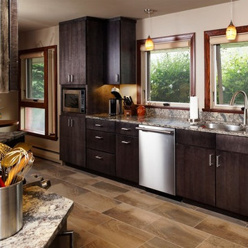 Smoke on maple contemporary Yorktowne kitchen
