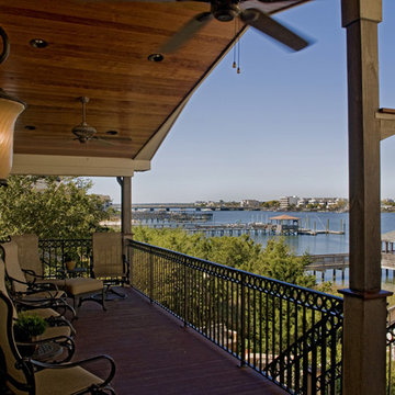 mediterranean porch at the beach.