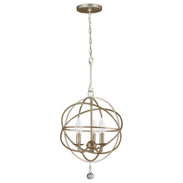 Crystorama 9225-OS 3 Light Mini Chandelier in Olde Silver