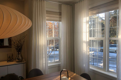 Inspiration for a transitional dining room remodel in Calgary