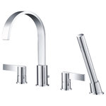 Isenberg - 4 Hole Deck Mounted Roman Tub Faucet With Hand Shower - **Please refer to Detail Product Dimensions sheet for product dimensions**