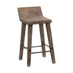 Reagan Low Back Counter Stool, Misty Mocha by Kosas Home