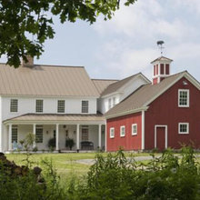 red barn white house