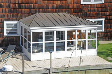 Beach style patio photo in New York