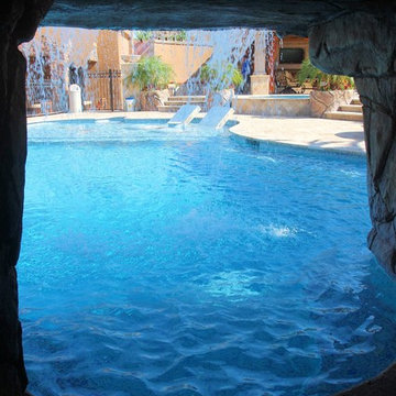 Arizona Swimming Pool and Grotto Designed by Build Your Own Pool