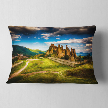 Belogradchik Fortress and Cliffs Landscape Printed Throw Pillow, 12"x20"