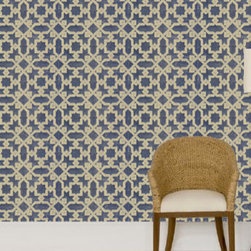 Haddon Hall Flock On Silver Foil Wallpaper - Wallpaper