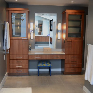Large Contemporary Master Bath in McLean