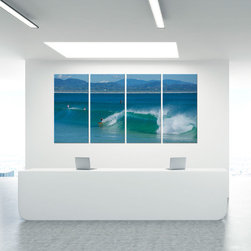 Multi Panel Artworks Quadtych overall 2550x1200mm "Aqua at The Wreck" Byron Bay - Fine Art Prints