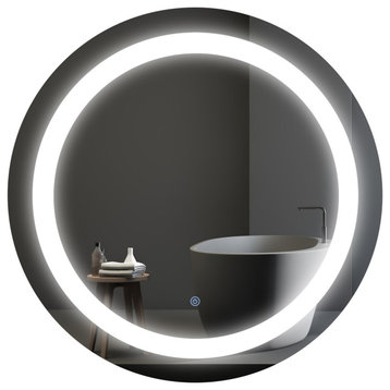 30 In. Round Smart Touch Dimmable Anti-Fog LED Vanity Mirror