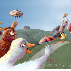 Nursery Art: "Chicken Little" Art Print - Nursery Decor