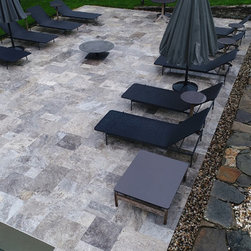 Silver Travertine Pavers in Hampton - Landscaping Stones And Pavers