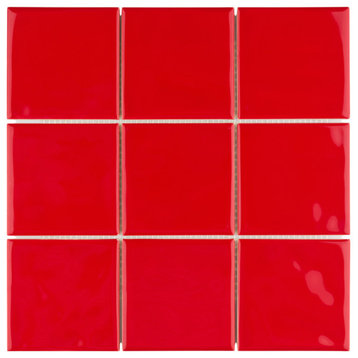 Twist Square Red Cherry Ceramic Wall Tile