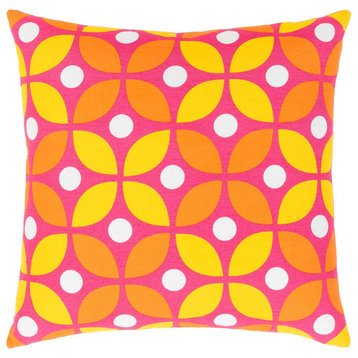 Miranda by Clairebella Pillow, Yellow/Orange/Pink, 18' x 18'