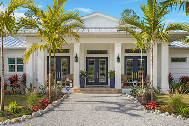 Example of a beach style exterior home design in Miami