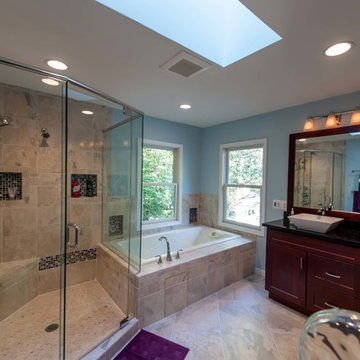 Shower and Whirlpool Tub Highlighted by Natural Light