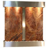 Aspen Falls Water Fountain, Brown Marble, Stainless Steel, Square
