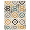 Linon Trio Emblem Hand Tufted Polyester 5'x7' Area Rug in Ivory