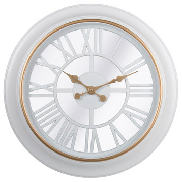 Kiera Grace Round Antique Wendel Decorative Plastic Wall Clock, 18x18"es