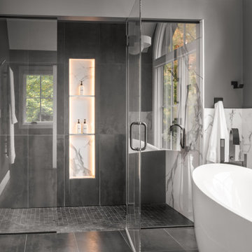Warm Modern Bathroom with Custom Details