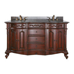 Avanity Provence 60 Inch Vanity With Brown Granite - Console et Meuble sous Lavabo
