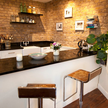 Modern Kitchen Space & Bar Area, London Apartment