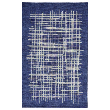 Weave & Wander Carrick Architectural Rug, Navy, 5'x8'