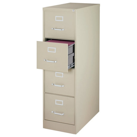 Hirsh 26.5-in Deep Metal 4 Drawer Letter Width Vertical File Cabinet Putty/Beige