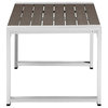 Benzara BM287847 Coffee Table, Gray Polyresin Top, Crisp White Aluminum Frame