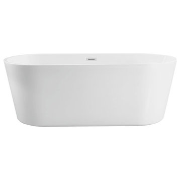 Owen 71" Soaking Roll Top Bathtub, Glossy White