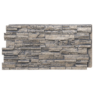 Cascade Stacked Stone, StoneWall Faux Stone Siding Panel,, Linen Graphite