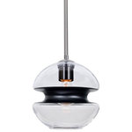 Besa Lighting - Besa Lighting 1TT-HULA8BK-SN Hula 8 - 1 Light Stem Pendant - Canopy Included: Yes  Canopy DiHula 8 1 Light Stem  Black Clear/Black GlUL: Suitable for damp locations Energy Star Qualified: n/a ADA Certified: n/a  *Number of Lights: 1-*Wattage:60w Incandescent bulb(s) *Bulb Included:No *Bulb Type:Incandescent *Finish Type:Black