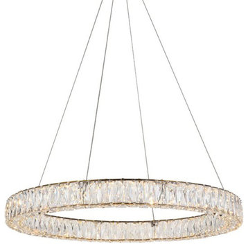 Elegant Lighting 3503D31 Monroe 32"W LED Crystal Ring Chandelier - Gold