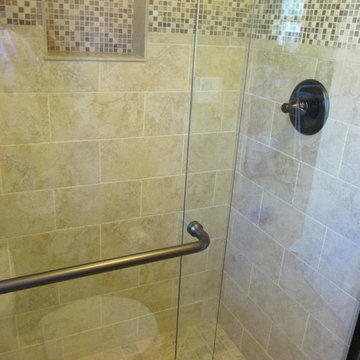 Masterbath shower and tub remodel (Marazzi Tosca Ivory Tile)