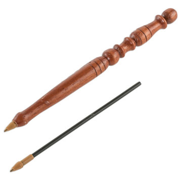 Novica Handmade Turn Reclaimed Mahogany Wood Pen