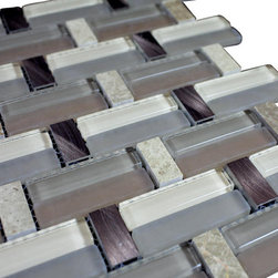 Glossy Llight and Dark Brown & Brown Marble & Silver Aluminum Authentic Glass Mo - Home Accessories & Decor