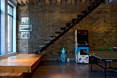 Staircase - industrial staircase idea in Chicago